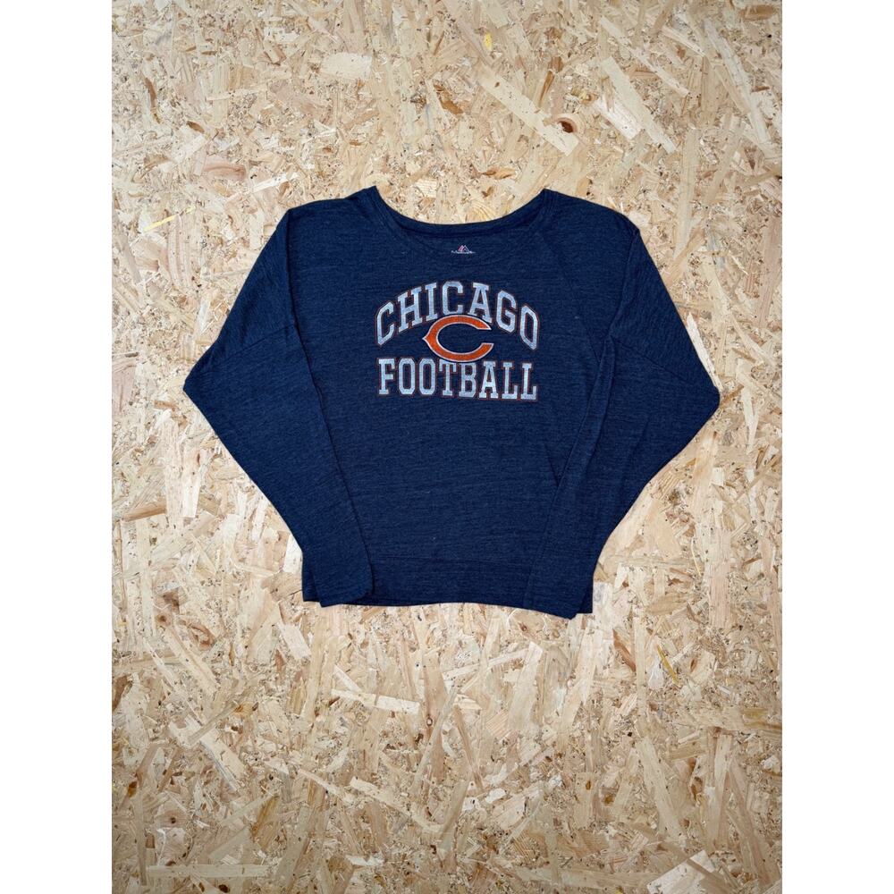 Majestic Brand Long Sleeve T-Shirt Features Chicago Bears Football Logo Sz S